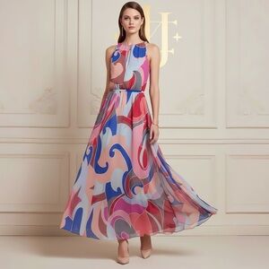 Emilio Pucci Vibrant Swirl Silk Dress